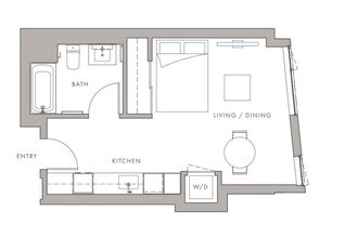 0BD, 1BTH S1 floor plan